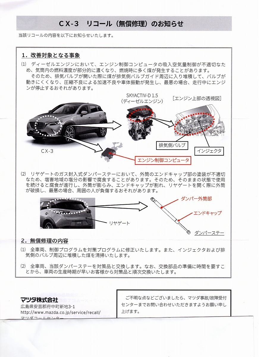 CX-3 リコール対応後: ソアリングしたいっ！